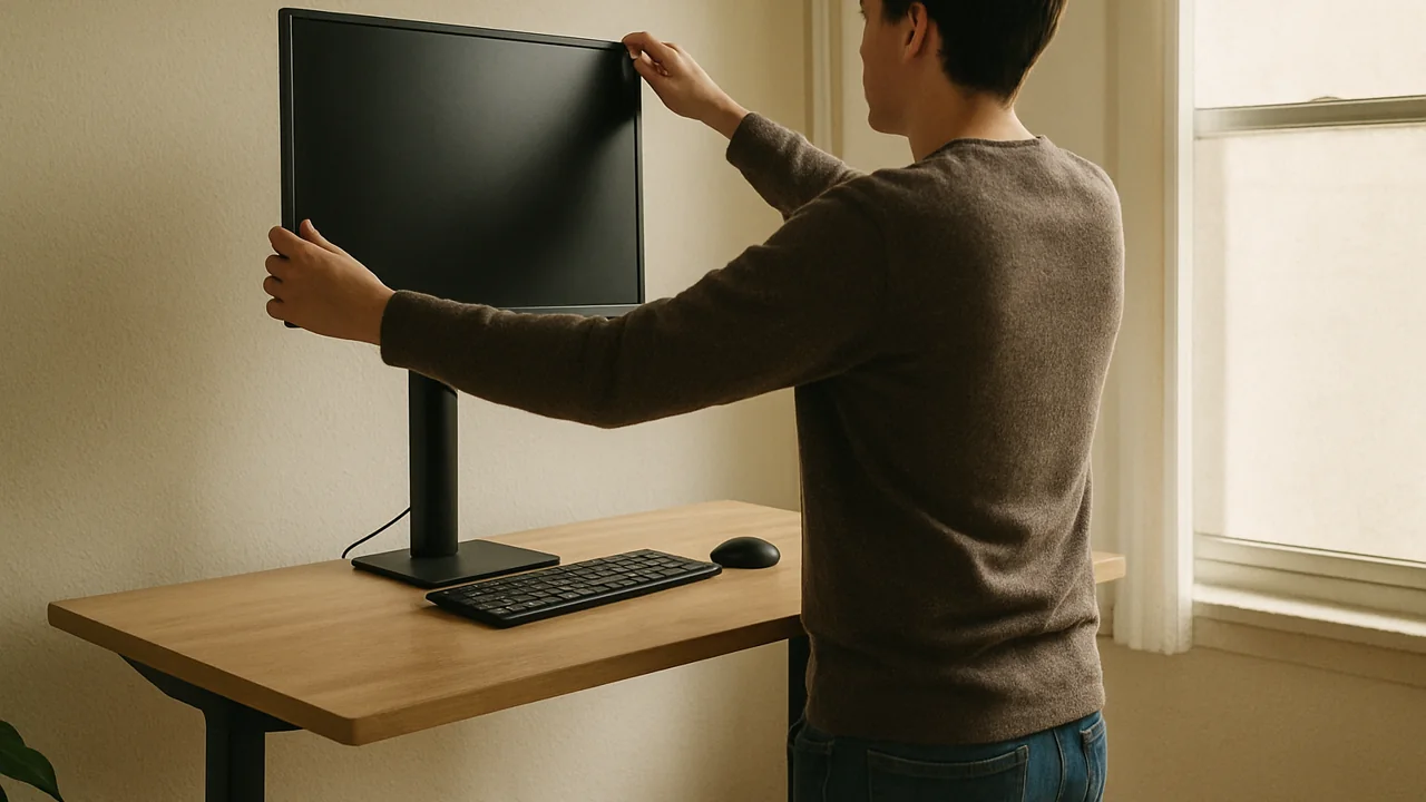 Monitor and Keyboard Setup for a Calmer Standing Desk